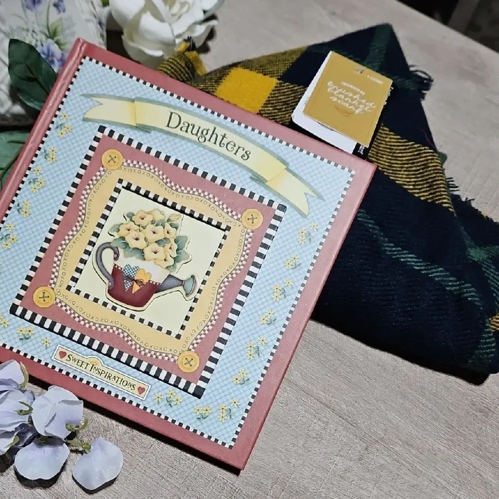 Daughter 🦊 Gift Bundle-Plaid Scarf & Debbie Mumm Daughter's Book.